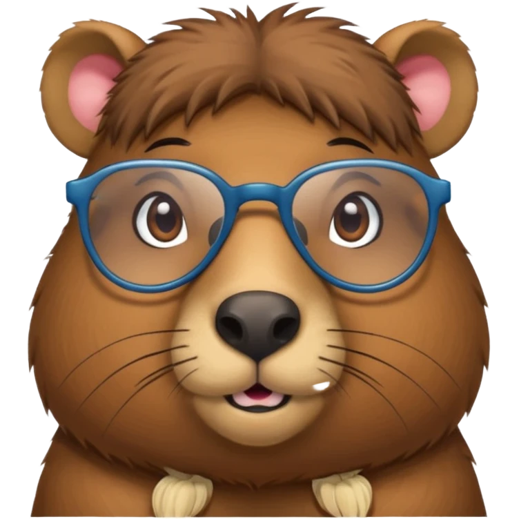 Capibara con lentes emoji