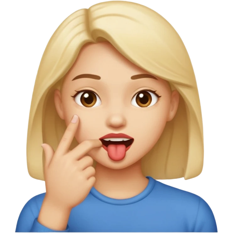 emoji biting finger flirty emoji