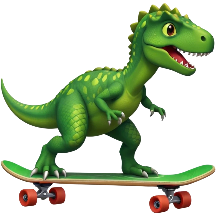 Dinosaur on a skateboard emoji