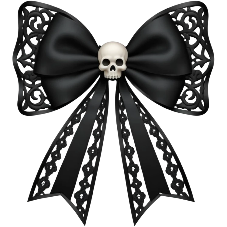 gothic style bow, black lace, dark elegant, subtle skull or cross motif, moody atmosphere emoji
