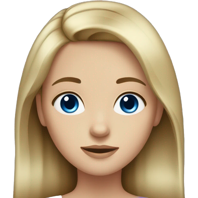 girl with dark blonde hair and dark blue eyes emoji