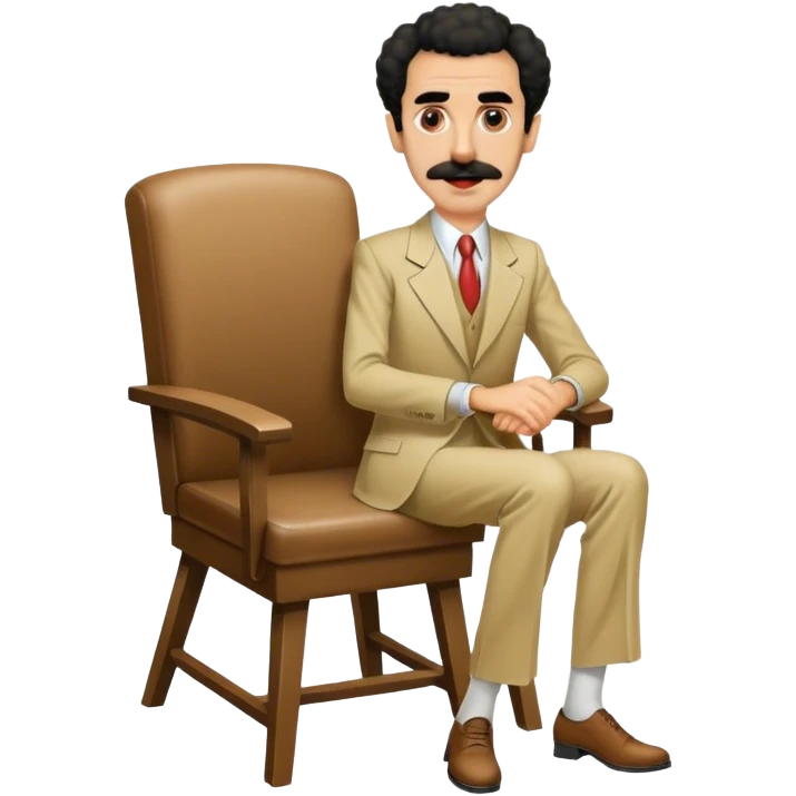 Borat sitting on small chair emoji