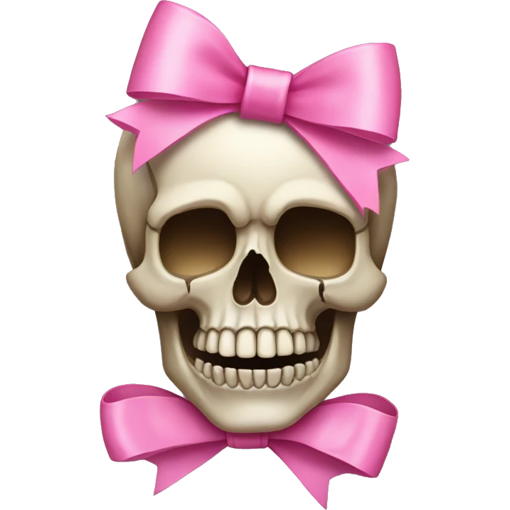 Skull with a pink bow emoji