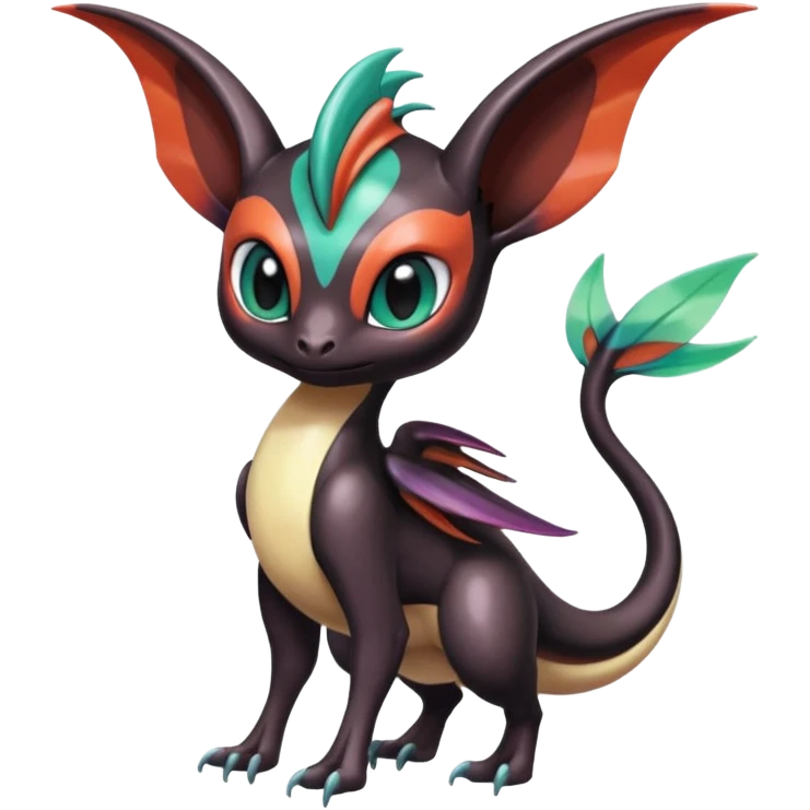 Shiny Cute Realistic Exotic Colorful Meloetta-Noivern-Toothless-Fakémon-creature-hybrid emoji