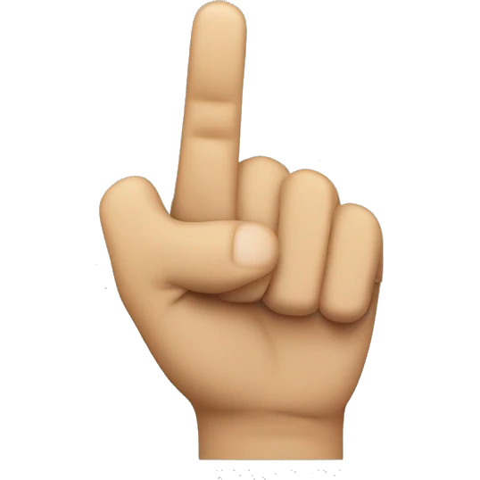 Create a hand pointing up, with thumb to the left, two fingers poingin upwards and the other two folded emoji