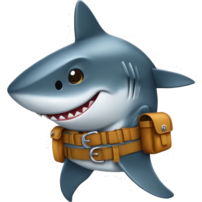 Shark emoji wearing tool belt emoji