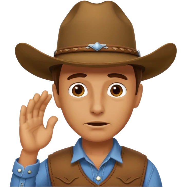 cowboy making oops expression emoji
