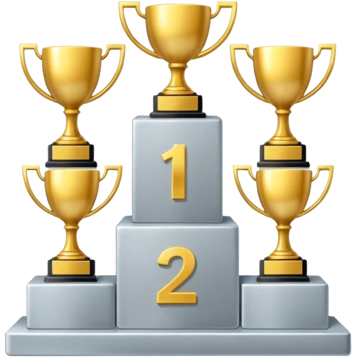 Podium with first and second place, write 1st and 2nd emoji