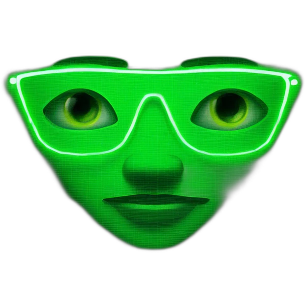 Green lasers emitted from eyes emoji