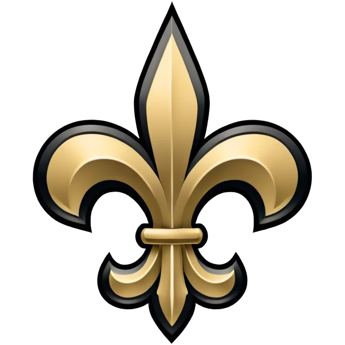 New Orleans Saints football logo with fleur-de-lis in black and gold colors emoji