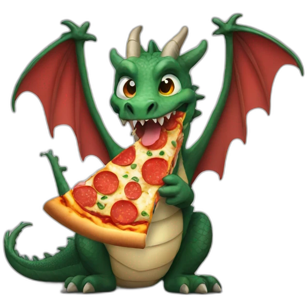 dragon eating a pizza emoji