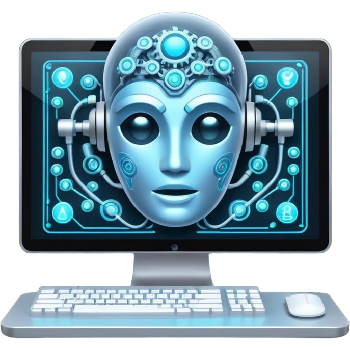 AI webflow on a computer - really complicated emoji