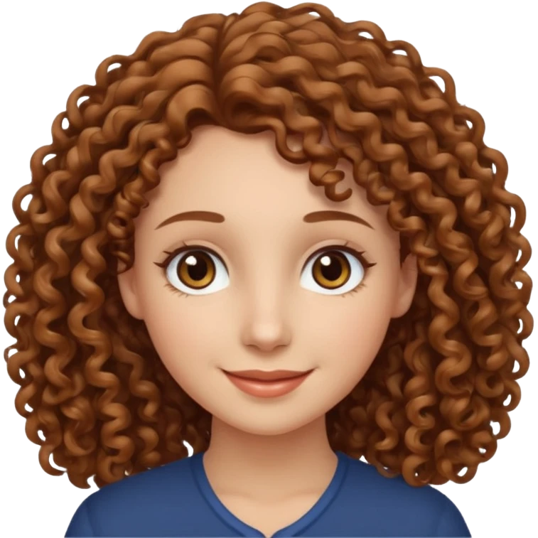 Branca cabelos cacheados castanhos claros olhos castanhos claros simpática e meiga emoji