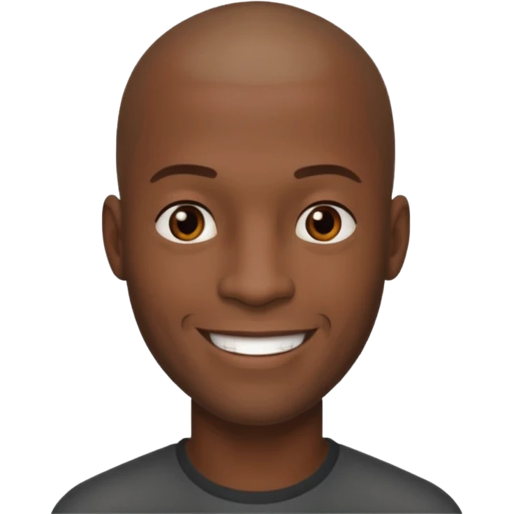 a tall dark hansome black man shaved head emoji