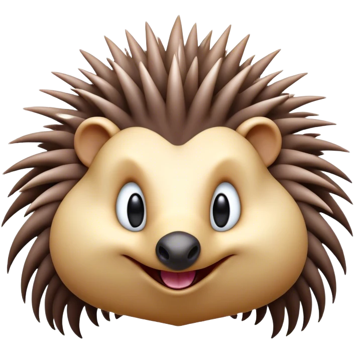 Cinematic Comical Echidna Portrait Emoji, Head tilted dramatically with an exaggeratedly amused expression, featuring a quirky, spiky fur with a scrunched-up face and wide, expressive eyes full of playful disbelief, Simplified yet hilariously expressive features, highly detailed, glowing with a slightly sassy glow, high shine, dramatic yet playful, stylized with an air of cheeky mischief, bright and endearing, soft glowing outline, capturing the essence of a spirited and over‐the‐top echidna, so meme‐worthy it feels like it could prick its way into internet fame instantly! emoji