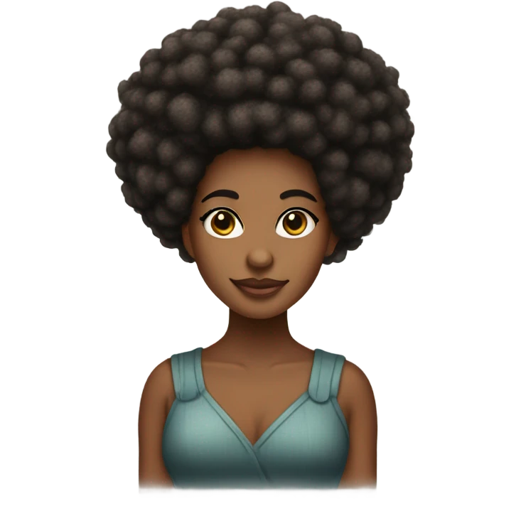 Afro puff power emoji