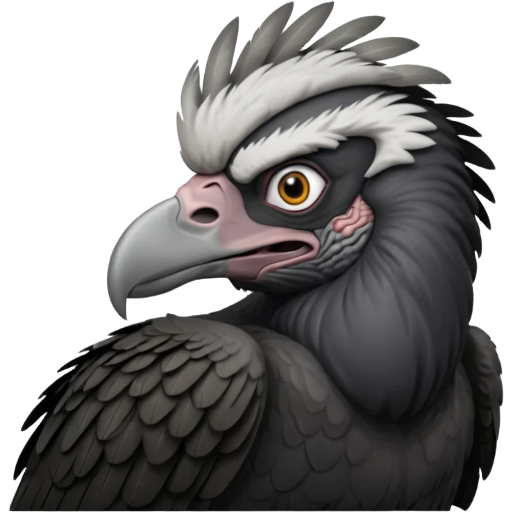   Old black angry  vulture looking ahead emoji