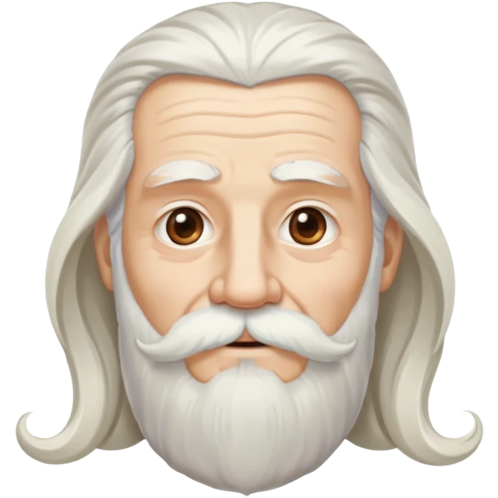 God, elderly man with flowing white hair, long beard and white mustache, heavenly emoji