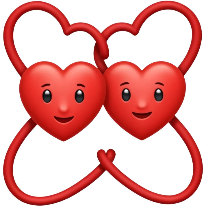 Ein rotes Bsnd zwischen zwei Herzen emoji