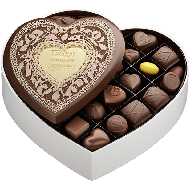 Heart shaped chocolate box emoji
