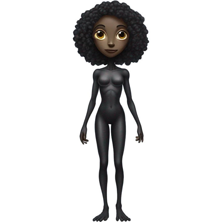 a black alien woman full body emoji