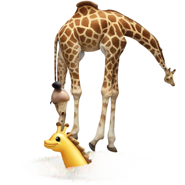 A giraffe on top of a dolphin in a sea of sprinkles  emoji