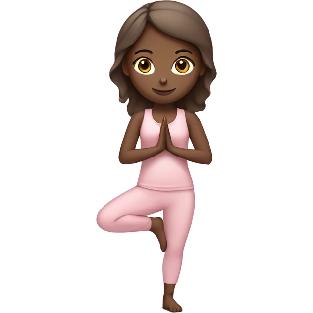 White brunette yoga girl light pink clothes  emoji