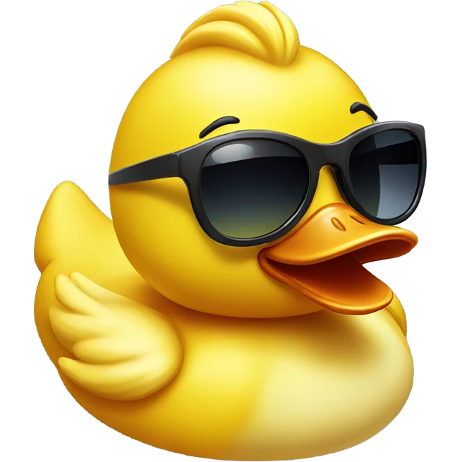 Rubber ducky with sunglasses on emoji