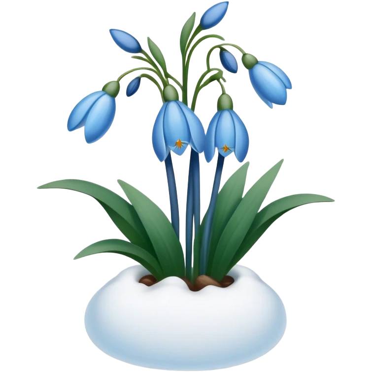 blue snowdrops emoji