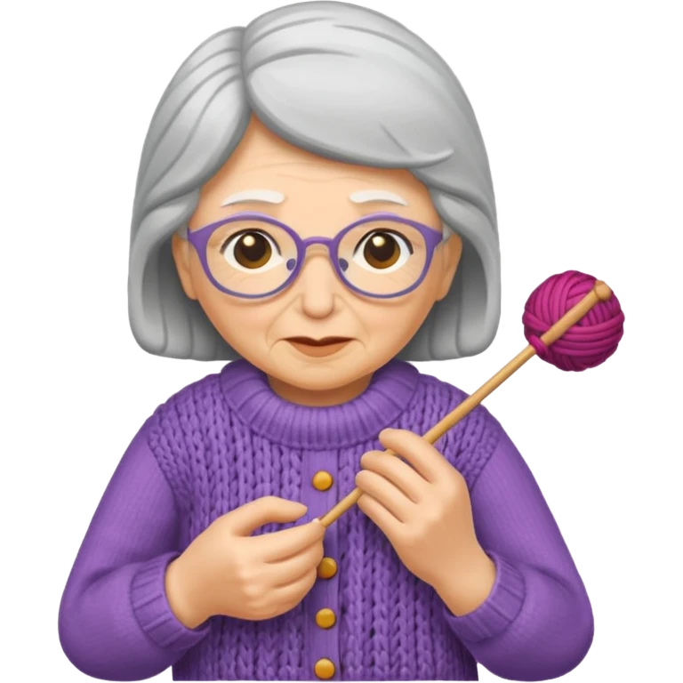 knitting grandma emoji