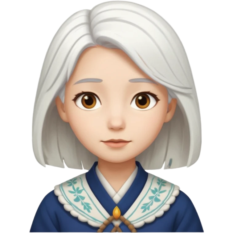 White hair monk girl emoji