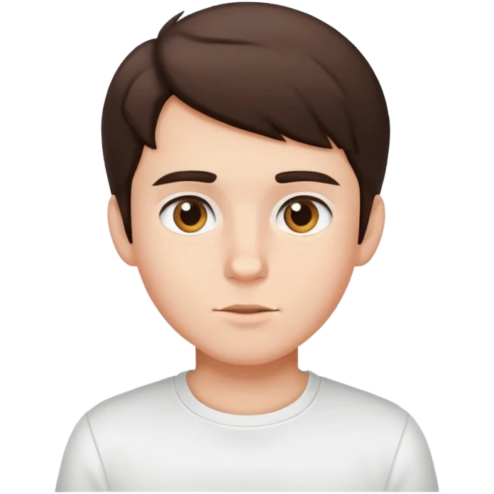 A brunnete boy with a white shirt emoji