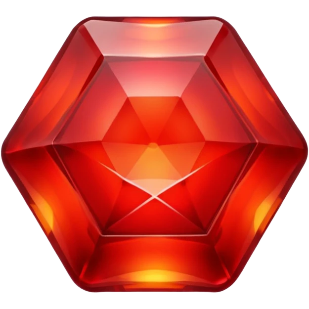 A top view of a hexagonal red gem jelly emoji