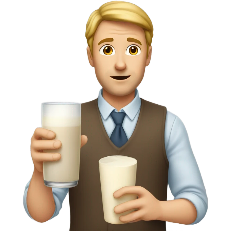 white man drinking milk emoji