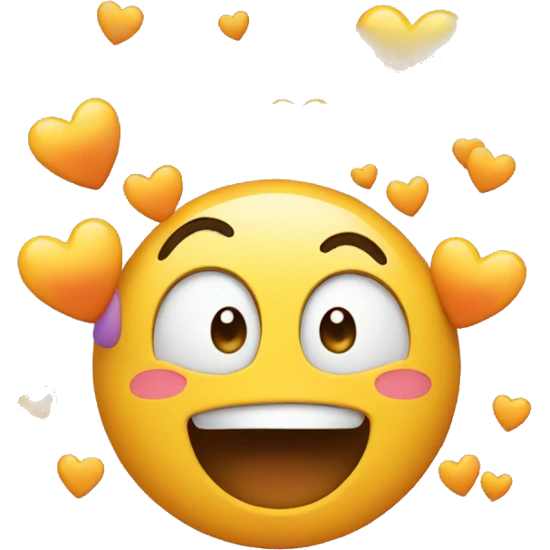Excited face with hearts emoji