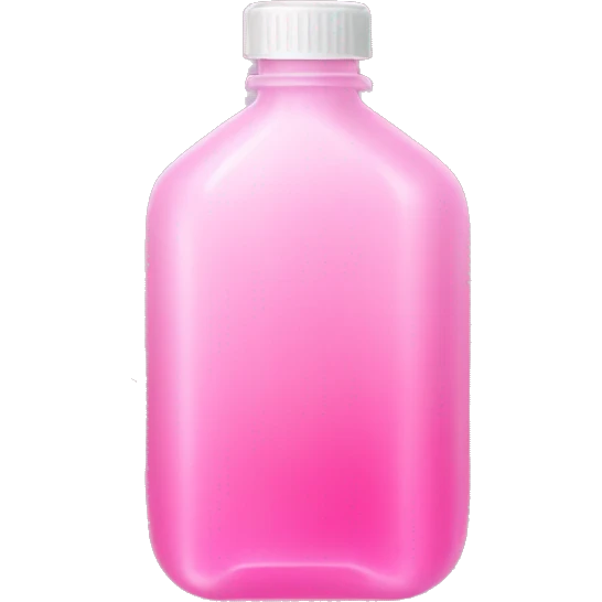 plastic bottle with crystaline pink liquid emoji