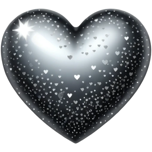 black heart with silver sparkles emoji