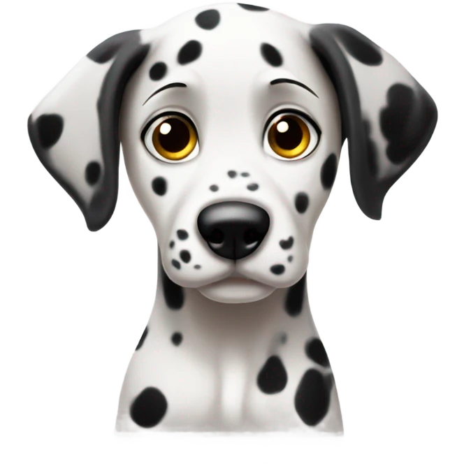 Dalmatian puppy with big sad eyes emoji