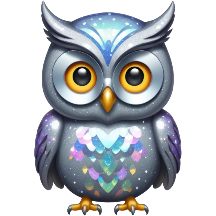 owl glitter gray emoji