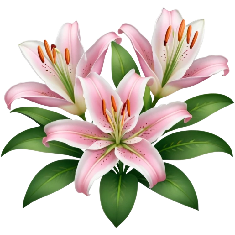 Pink and white lilies emoji
