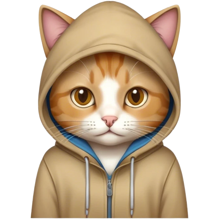 Cat in a hoodi emoji