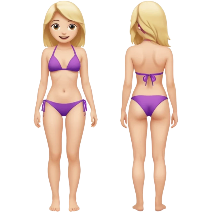 Full body Naked girl showing butt emoji