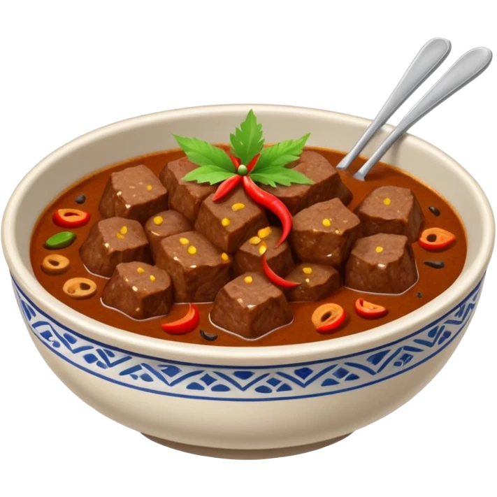 a bowl of beef rendang emoji