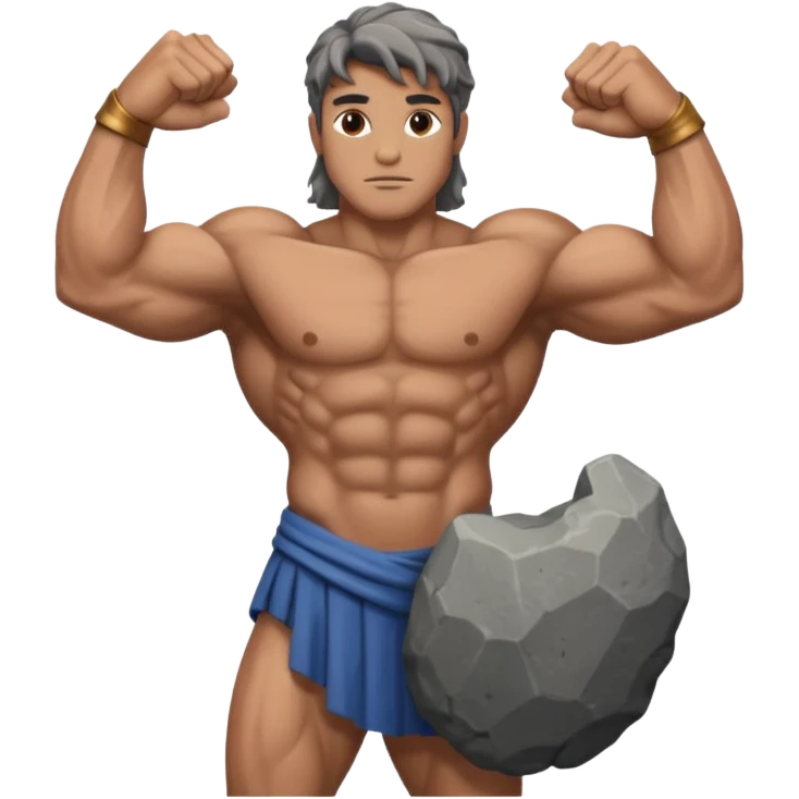 Atlas the greek god with a big rock  emoji