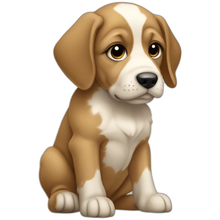 sitting puppy Braque D'Auvergne emoji