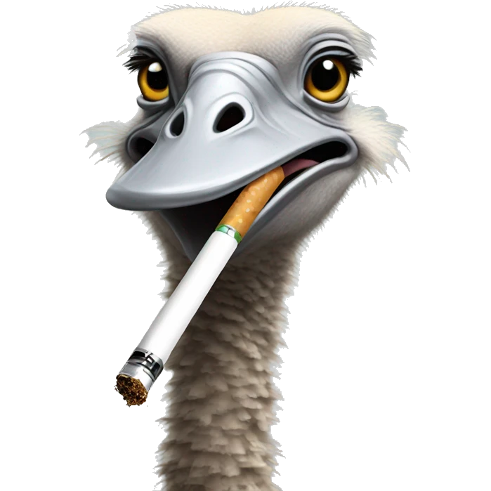 Ostrich smoking iqos  emoji
