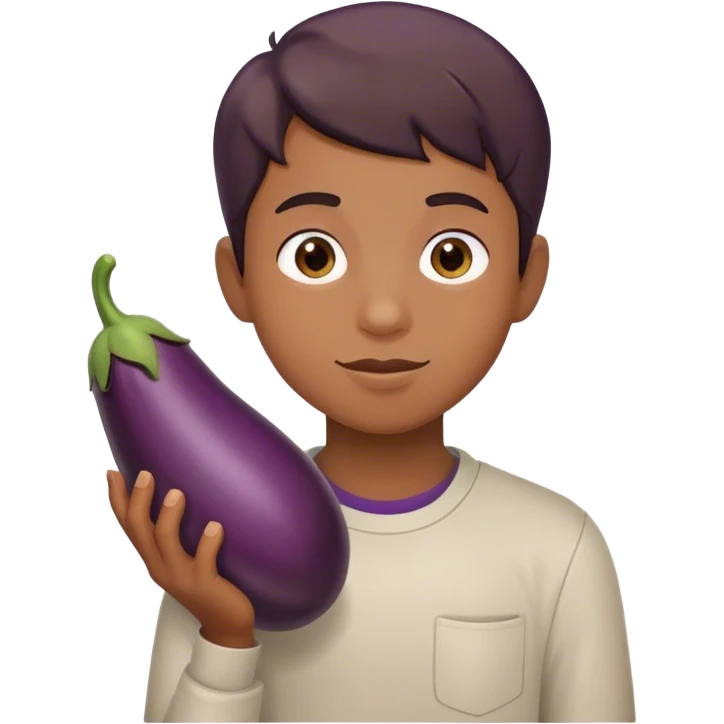 boy with eggplant emoji