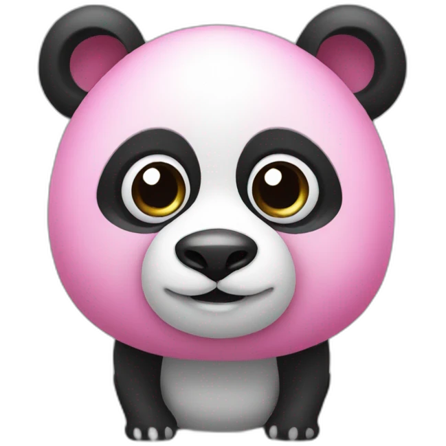 Pink panda with big eyes emoji
