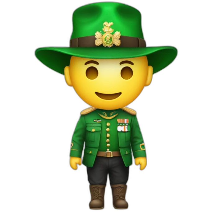 un Emojis avec un pouce en l'air avec un chapeau avec les drapeau de l'irlande emoji