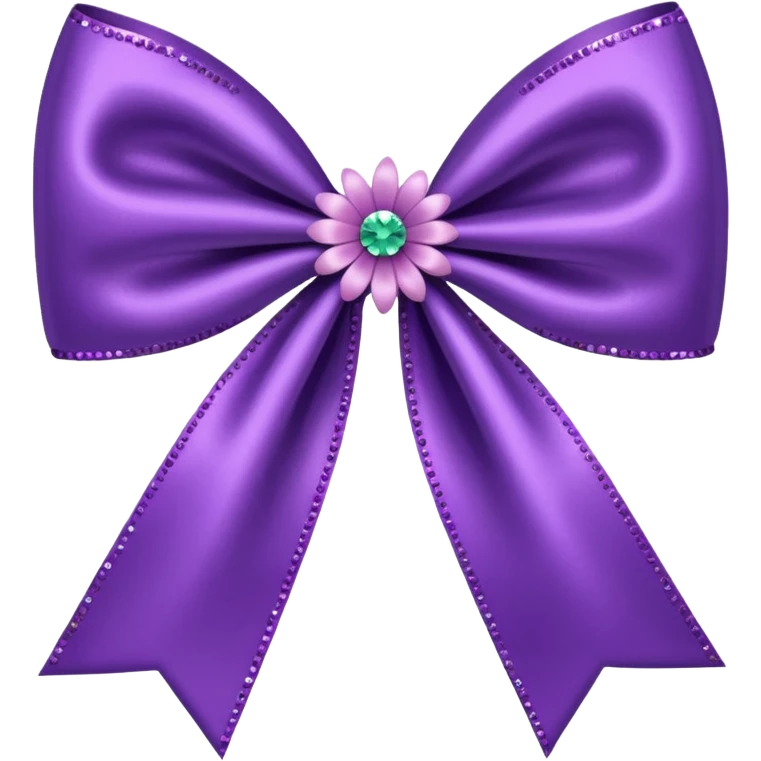 purple flower bow with glitter emoji